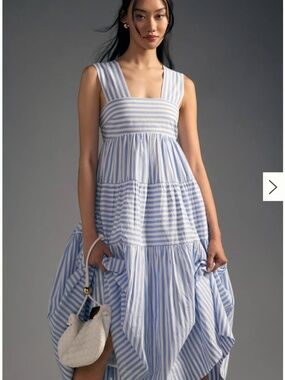 The Helena Square-Neck Babydoll Dress | Anthropologie | Petite Medium